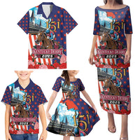 Kentucky Horses Racing 2025 Family Matching Puletasi and Hawaiian Shirt Anniversary 151st The Race for the Roses