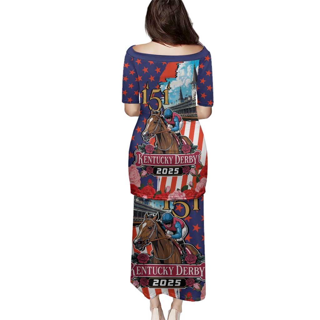 Kentucky Horses Racing 2025 Family Matching Puletasi and Hawaiian Shirt Anniversary 151st The Race for the Roses