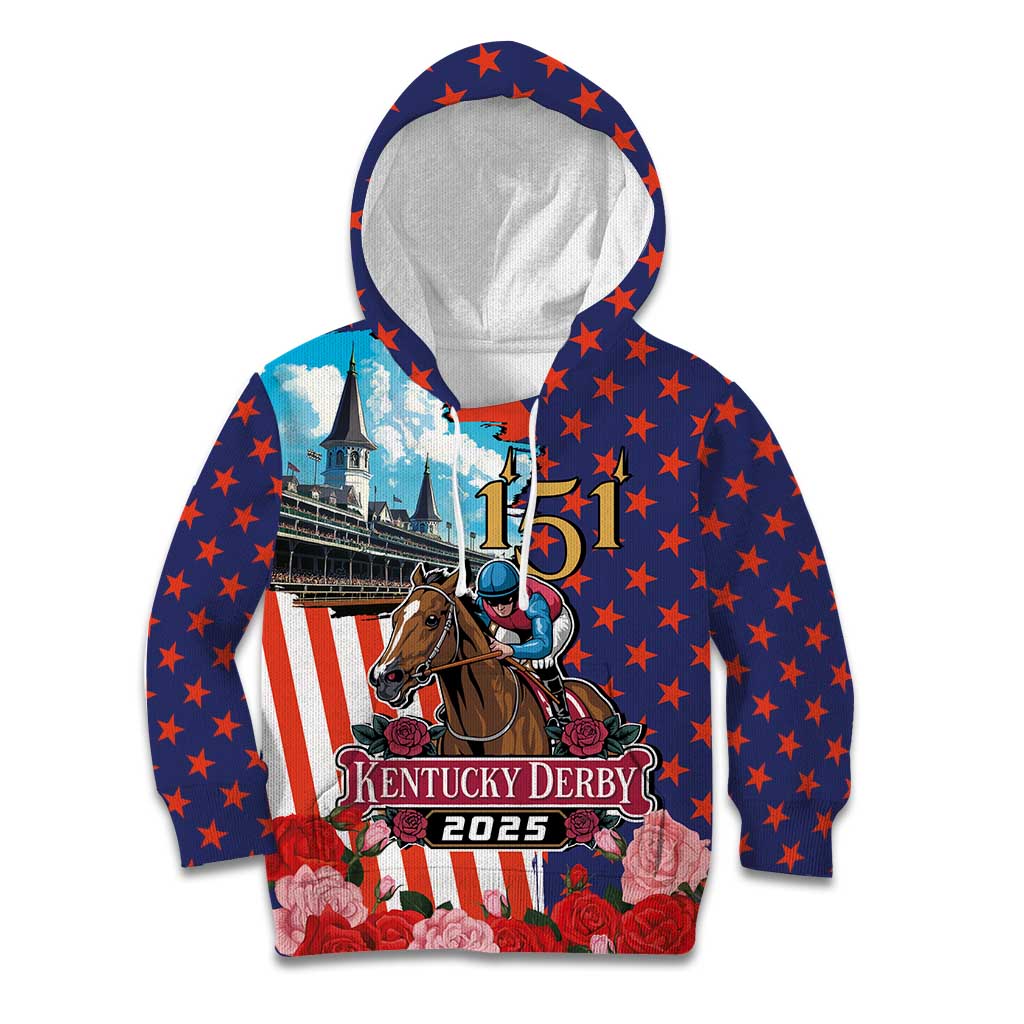 Kentucky Horses Racing 2025 Kid Hoodie Anniversary 151st The Race for the Roses