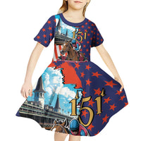 Kentucky Horses Racing 2025 Kid Short Sleeve Dress Anniversary 151st The Race for the Roses