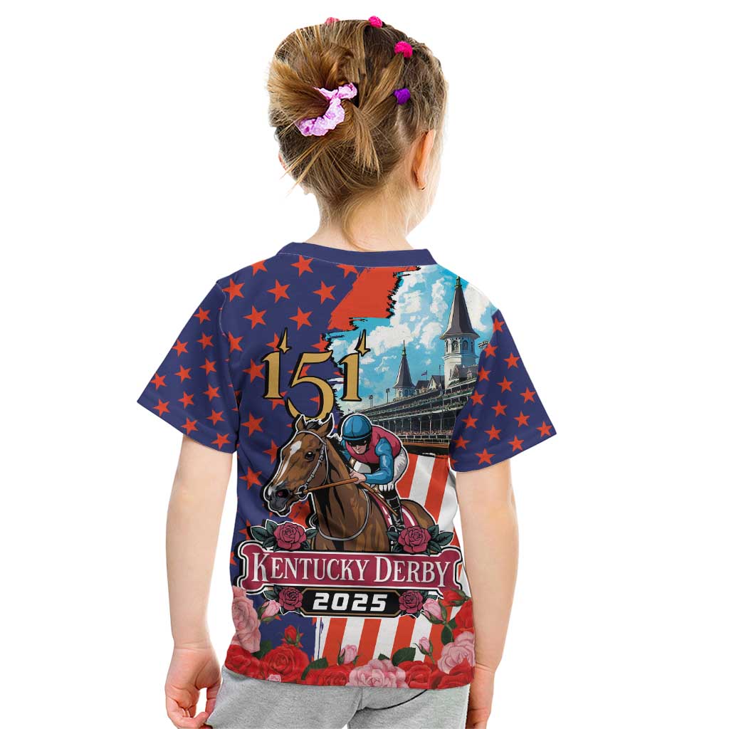 Kentucky Horses Racing 2025 Kid T Shirt Anniversary 151st The Race for the Roses