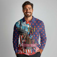 Kentucky Horses Racing 2025 Long Sleeve Polo Shirt Anniversary 151st The Race for the Roses