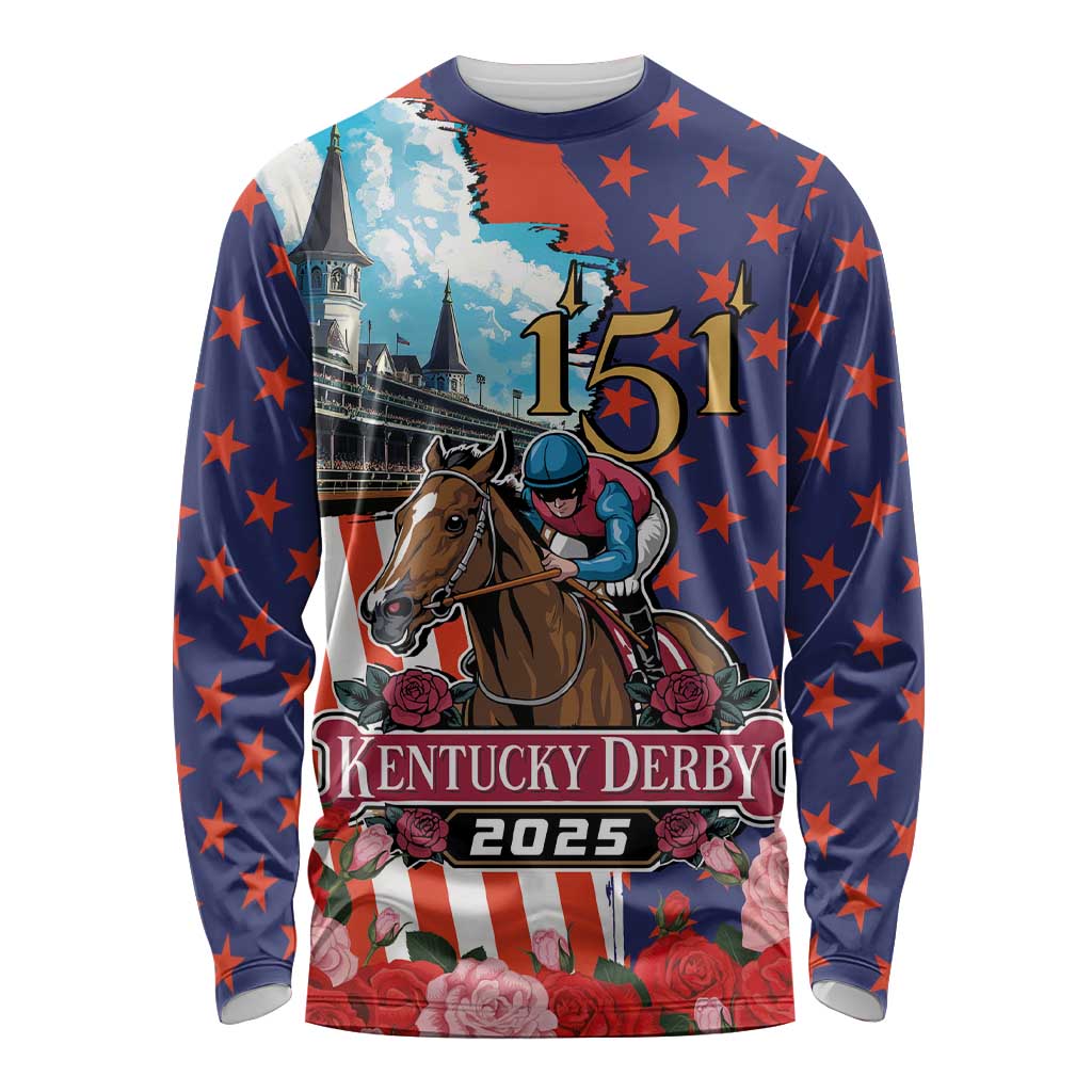 Kentucky Horses Racing 2025 Long Sleeve Shirt Anniversary 151st The Race for the Roses