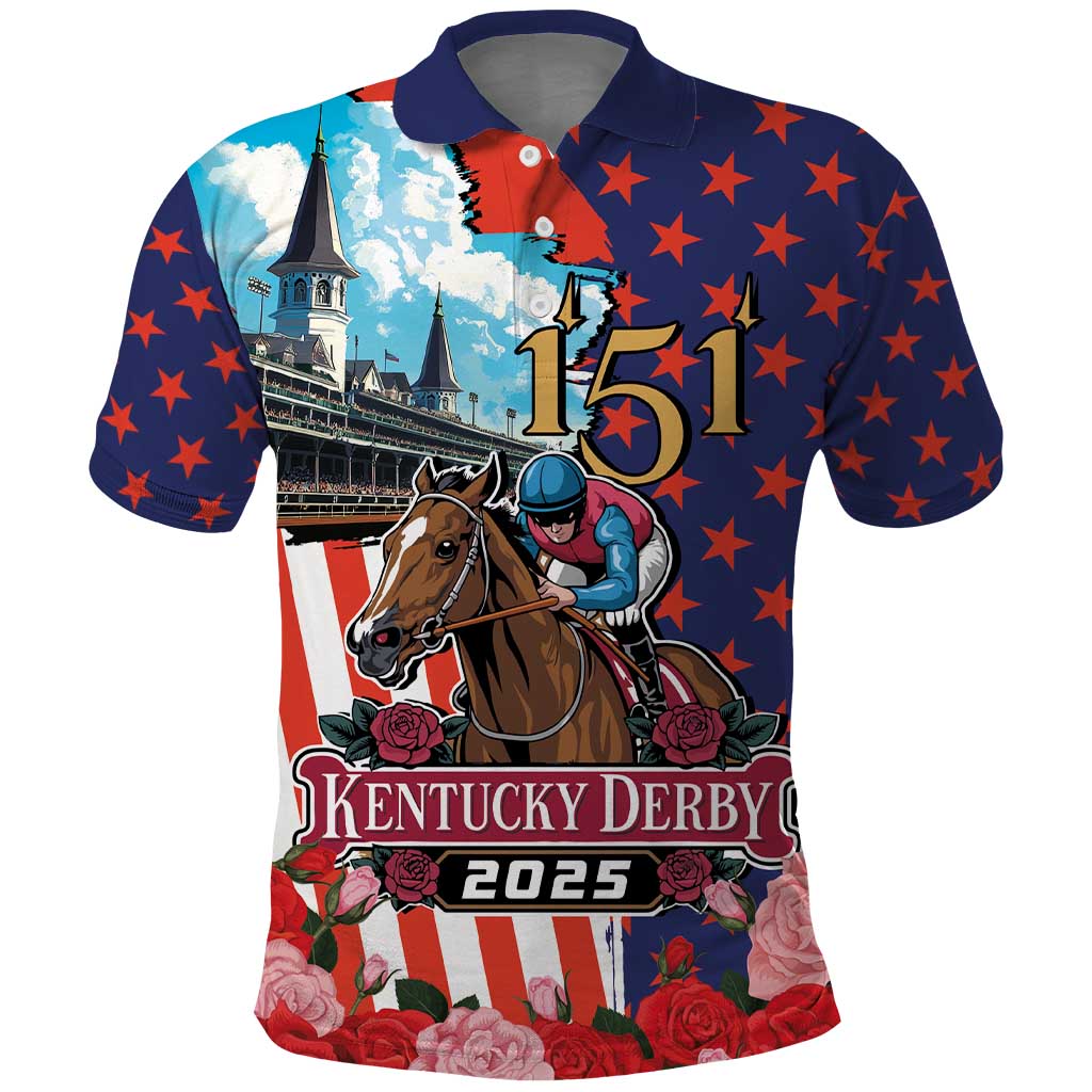 Kentucky Horses Racing 2025 Polo Shirt Anniversary 151st The Race for the Roses