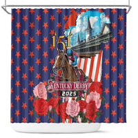 Kentucky Horses Racing 2025 Shower Curtain Anniversary 151st The Race for the Roses