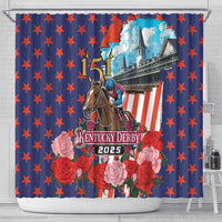 Kentucky Horses Racing 2025 Shower Curtain Anniversary 151st The Race for the Roses
