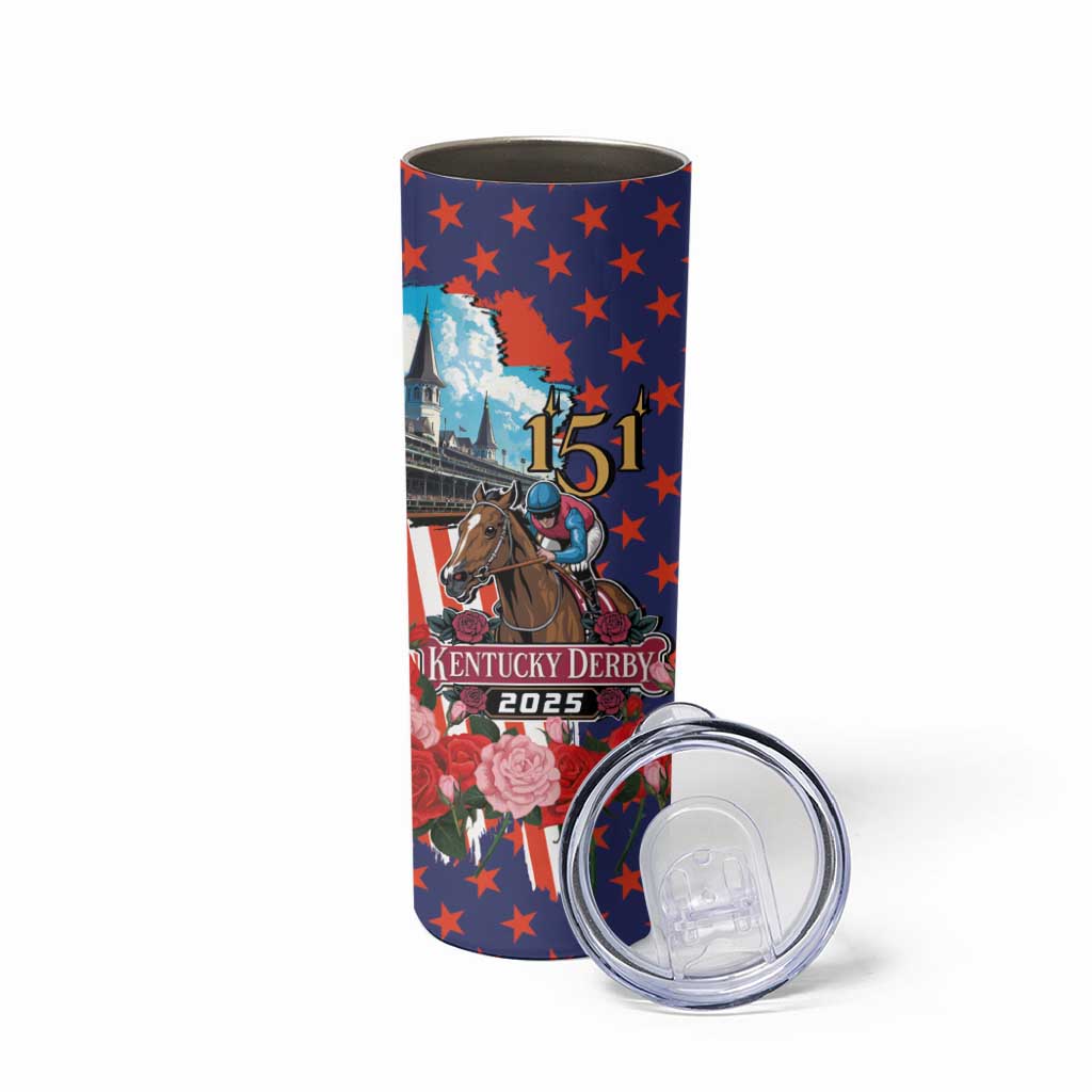 Kentucky Horses Racing 2025 Skinny Tumbler Anniversary 151st The Race for the Roses