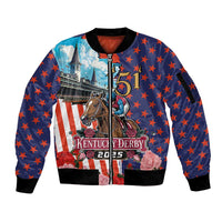 Kentucky Horses Racing 2025 Sleeve Zip Bomber Jacket Anniversary 151st The Race for the Roses