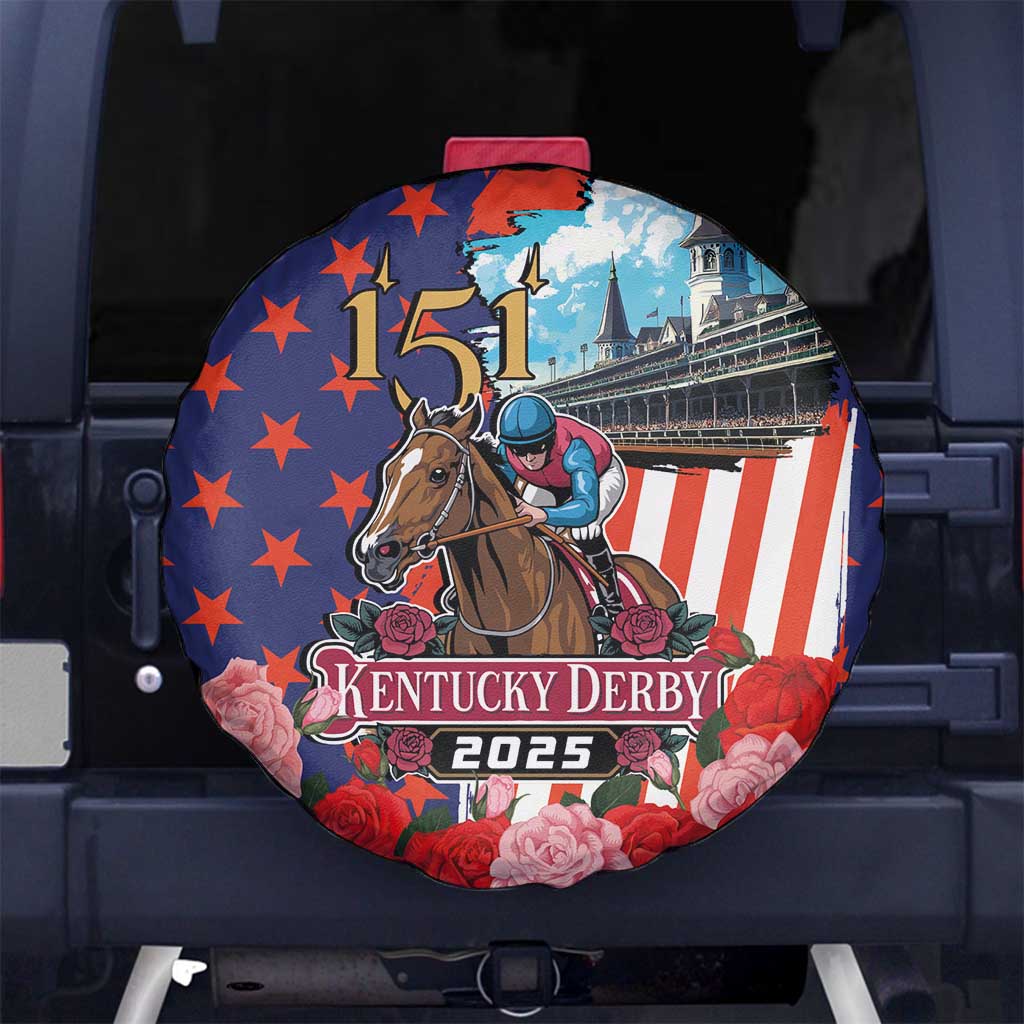 Kentucky Horses Racing 2025 Spare Tire Cover Anniversary 151st The Race for the Roses
