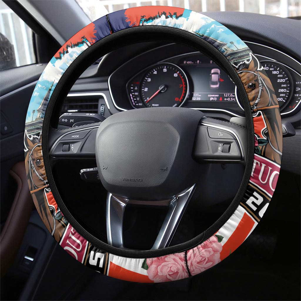 Kentucky Horses Racing 2025 Steering Wheel Cover Anniversary 151st The Race for the Roses