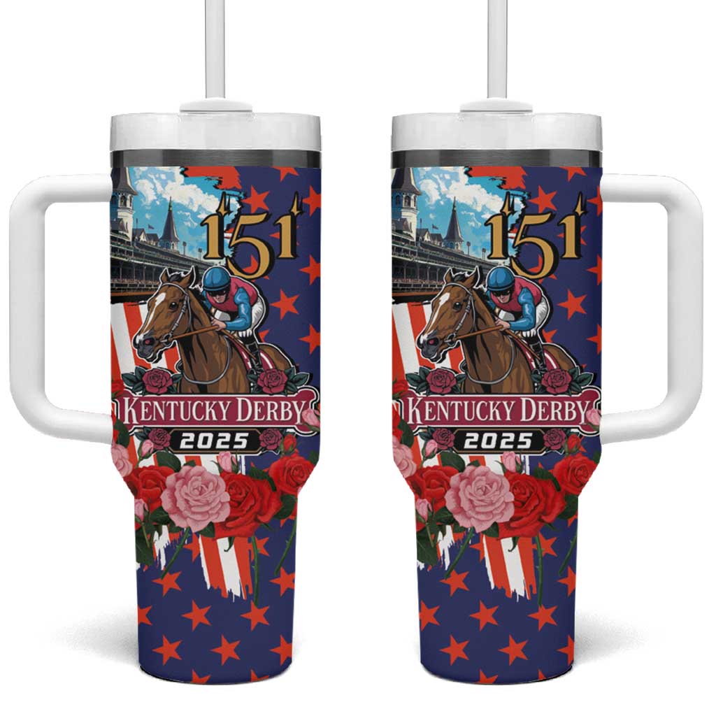 Kentucky Horses Racing 2025 Tumbler With Handle Anniversary 151st The Race for the Roses