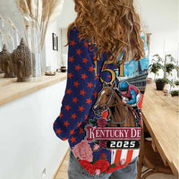 Kentucky Horses Racing 2025 Women Casual Shirt Anniversary 151st The Race for the Roses