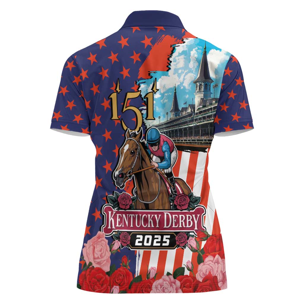 Kentucky Horses Racing 2025 Women Polo Shirt Anniversary 151st The Race for the Roses
