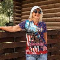 Kentucky Horses Racing 2025 Women Polo Shirt Anniversary 151st The Race for the Roses