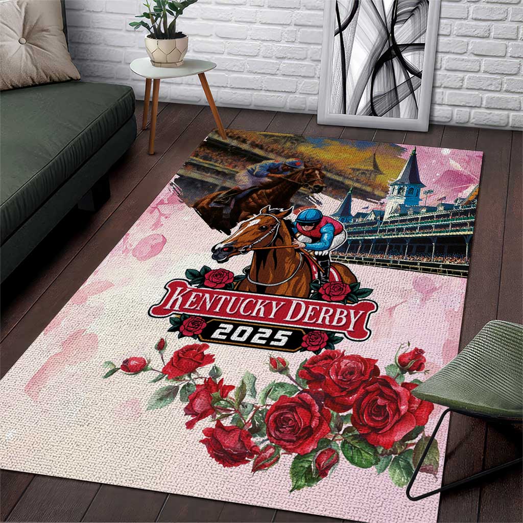 Kentucky Horses Racing 2025 Area Rug Churchill Downs The Race for the Roses