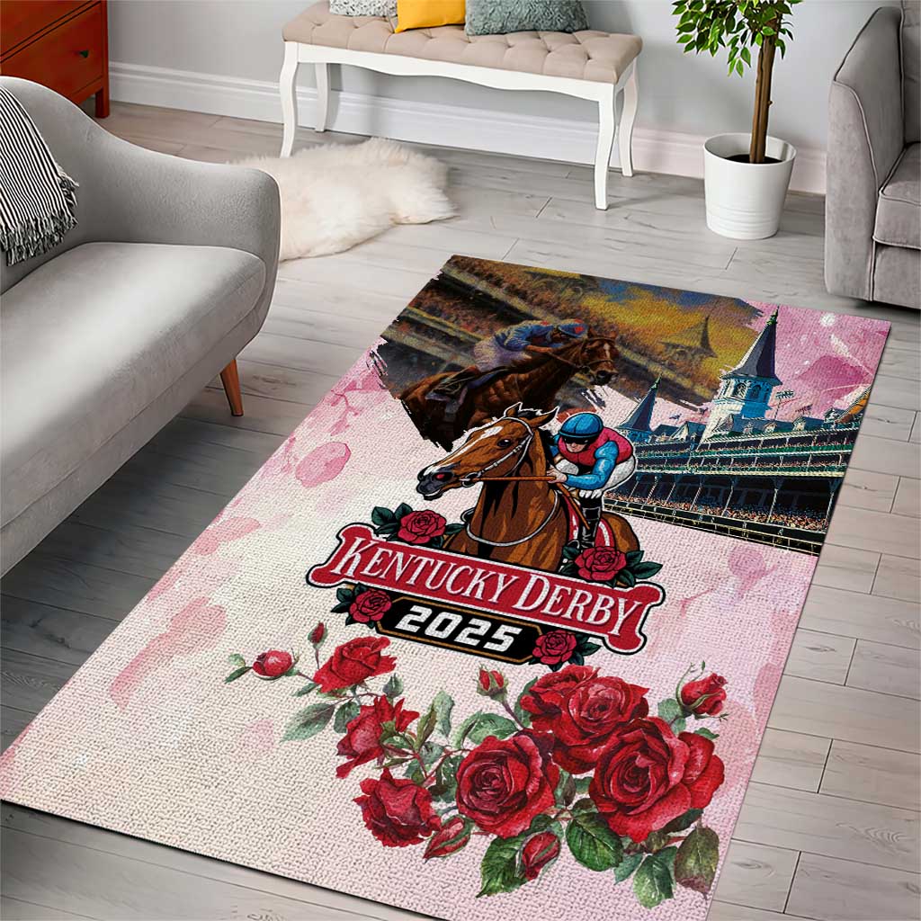 Kentucky Horses Racing 2025 Area Rug Churchill Downs The Race for the Roses