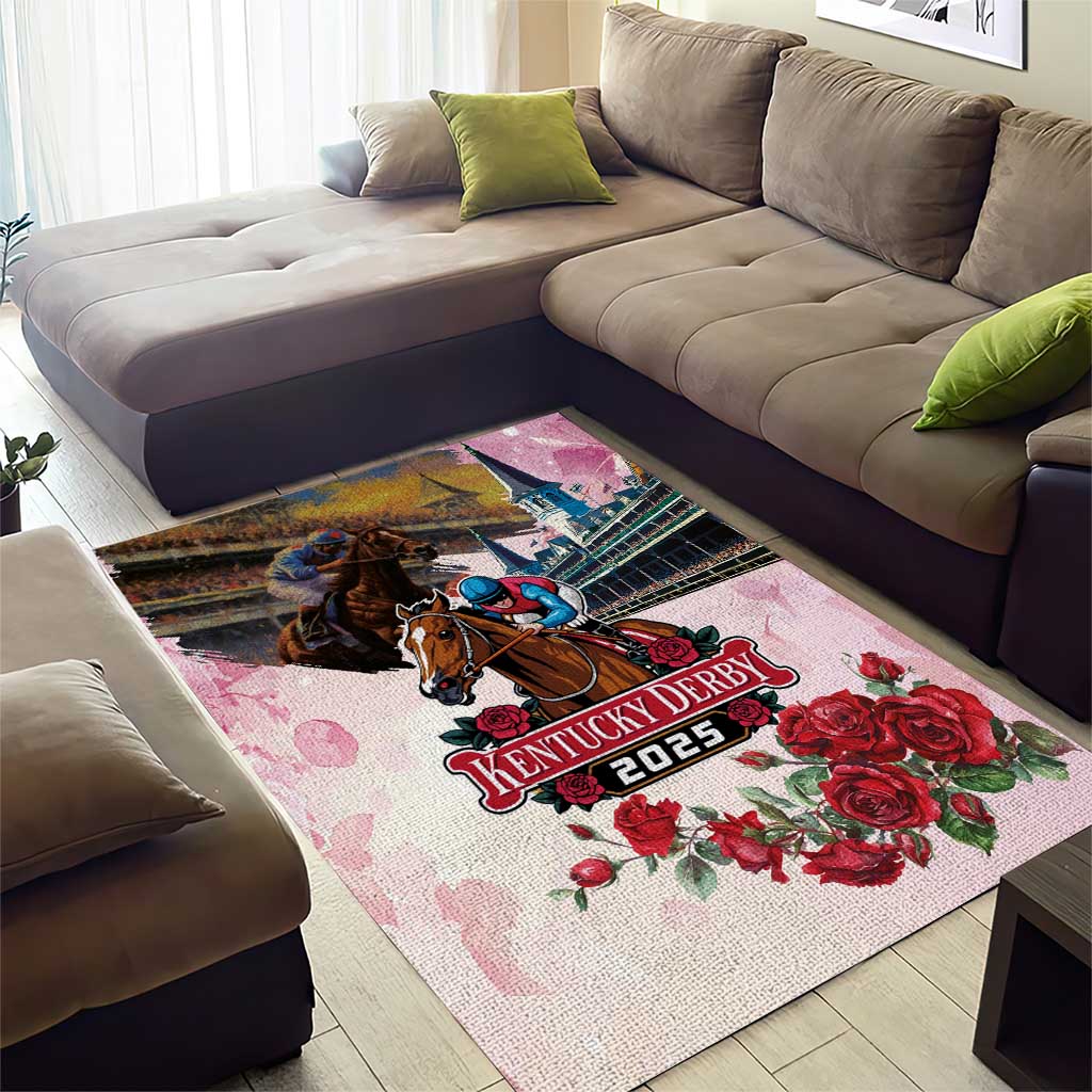 Kentucky Horses Racing 2025 Area Rug Churchill Downs The Race for the Roses