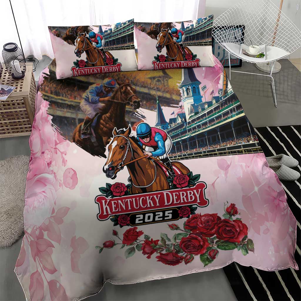 Kentucky Horses Racing 2025 Bedding Set Churchill Downs The Race for the Roses