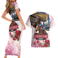 Kentucky Horses Racing 2025 Couples Matching Short Sleeve Bodycon Dress and Hawaiian Shirt Churchill Downs The Race for the Roses