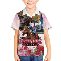Kentucky Horses Racing 2025 Family Matching Off The Shoulder Long Sleeve Dress and Hawaiian Shirt Churchill Downs The Race for the Roses