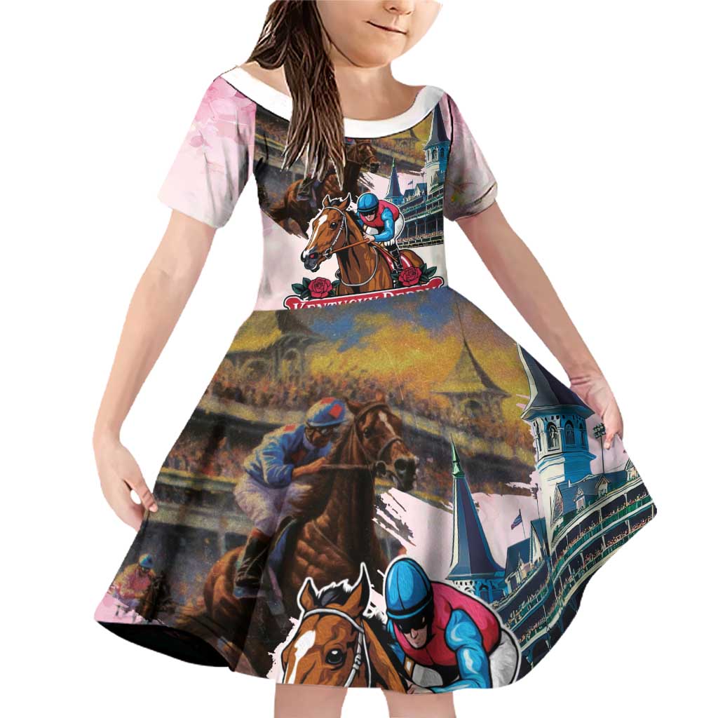 Kentucky Horses Racing 2025 Family Matching Off Shoulder Short Dress and Hawaiian Shirt Churchill Downs The Race for the Roses