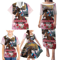 Kentucky Horses Racing 2025 Family Matching Puletasi and Hawaiian Shirt Churchill Downs The Race for the Roses