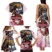 Kentucky Horses Racing 2025 Family Matching Tank Maxi Dress and Hawaiian Shirt Churchill Downs The Race for the Roses