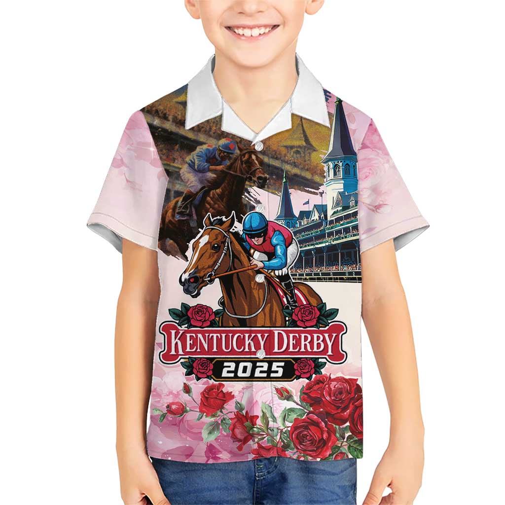 Kentucky Horses Racing 2025 Kid Hawaiian Shirt Churchill Downs The Race for the Roses