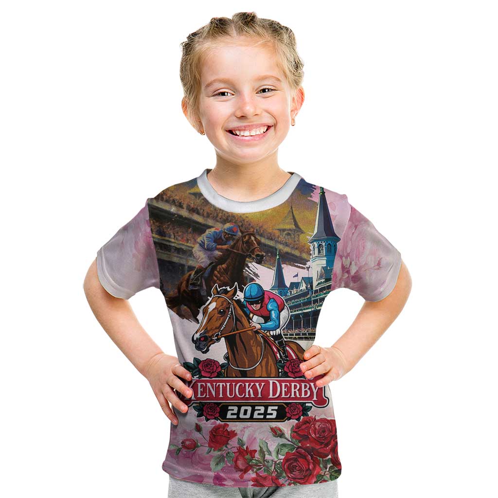 Kentucky Horses Racing 2025 Kid T Shirt Churchill Downs The Race for the Roses