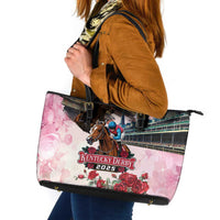 Kentucky Horses Racing 2025 Leather Tote Bag Churchill Downs The Race for the Roses