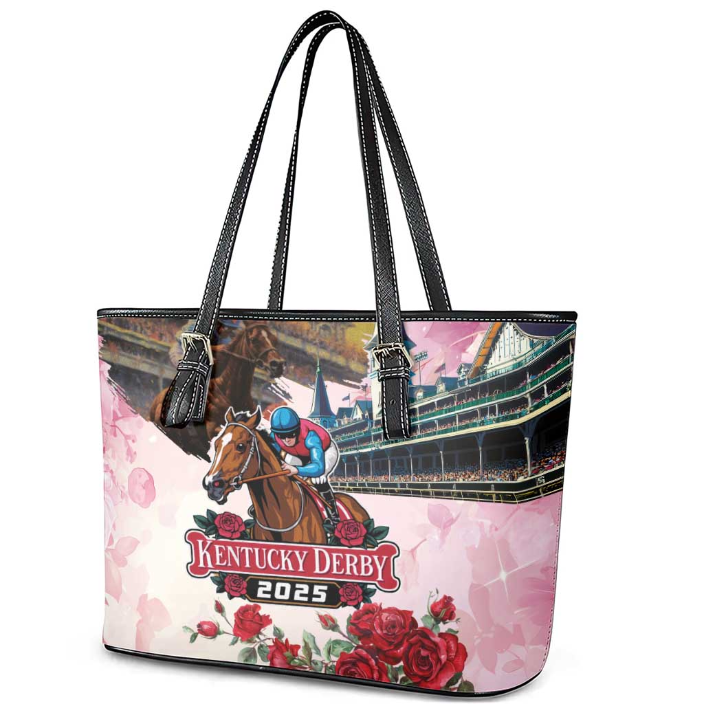 Kentucky Horses Racing 2025 Leather Tote Bag Churchill Downs The Race for the Roses