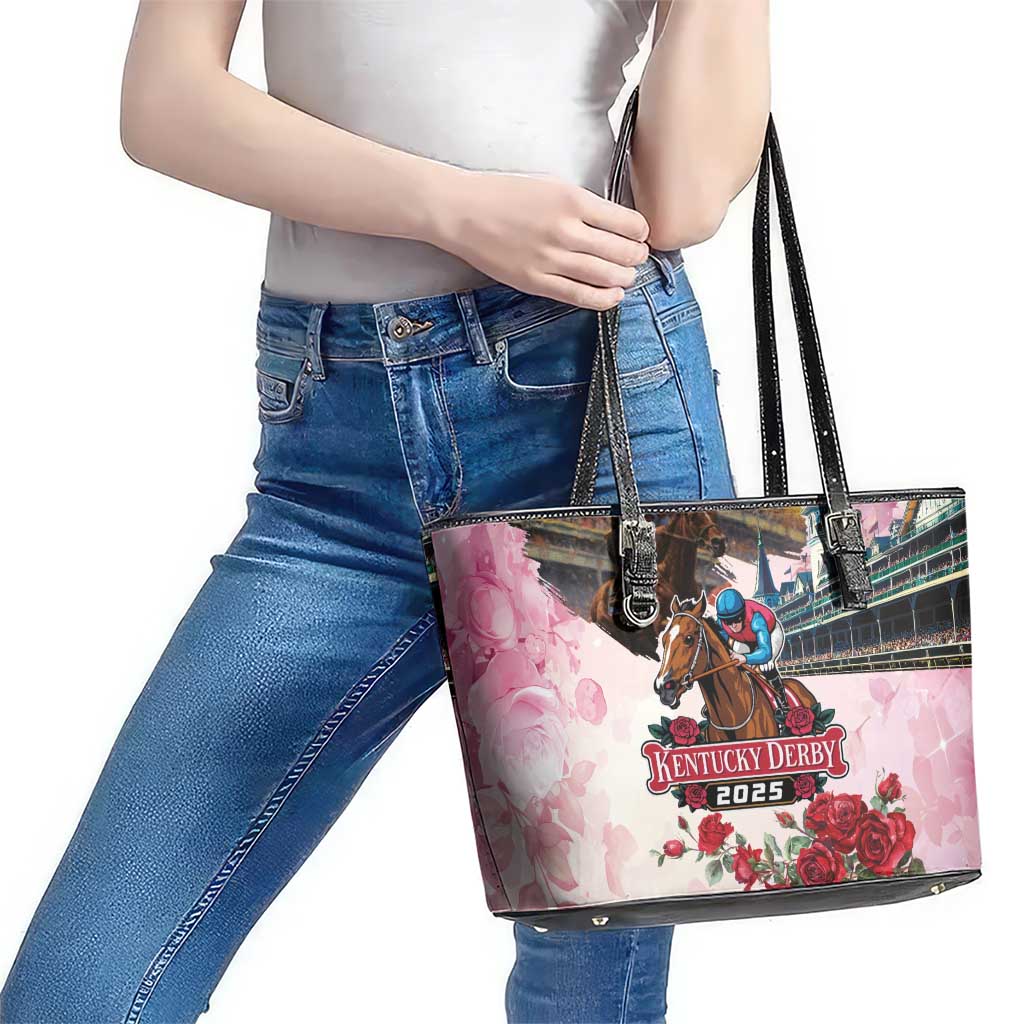 Kentucky Horses Racing 2025 Leather Tote Bag Churchill Downs The Race for the Roses