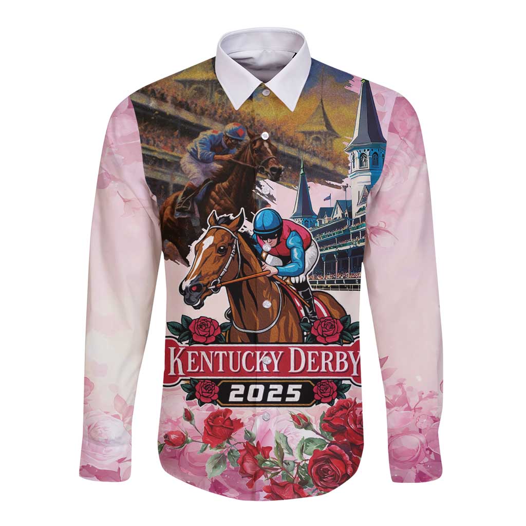 Kentucky Horses Racing 2025 Long Sleeve Button Shirt Churchill Downs The Race for the Roses