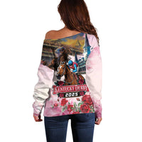 Kentucky Horses Racing 2025 Off Shoulder Sweater Churchill Downs The Race for the Roses