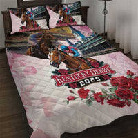 Kentucky Horses Racing 2025 Quilt Bed Set Churchill Downs The Race for the Roses