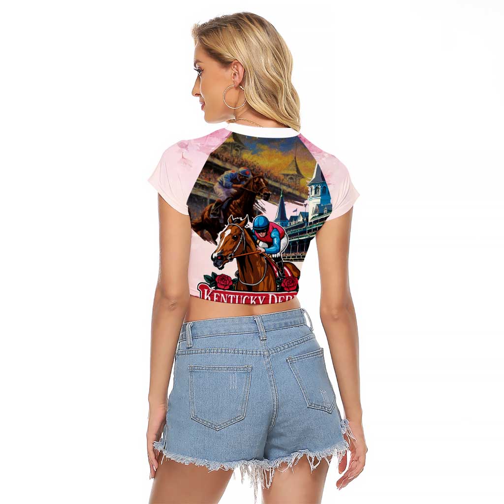Kentucky Horses Racing 2025 Raglan Cropped T Shirt Churchill Downs The Race for the Roses
