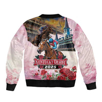 Kentucky Horses Racing 2025 Sleeve Zip Bomber Jacket Churchill Downs The Race for the Roses