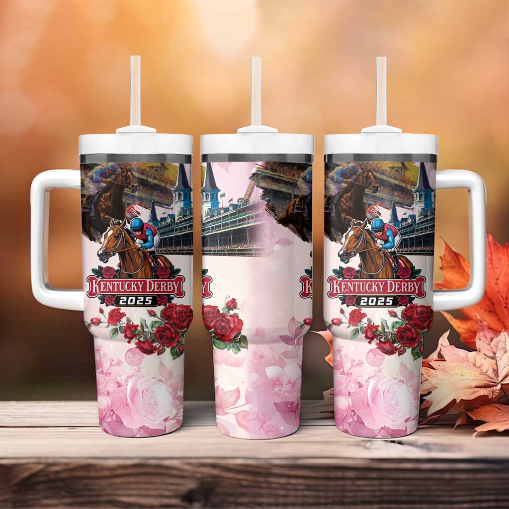 Kentucky Horses Racing 2025 Tumbler With Handle Churchill Downs The Race for the Roses