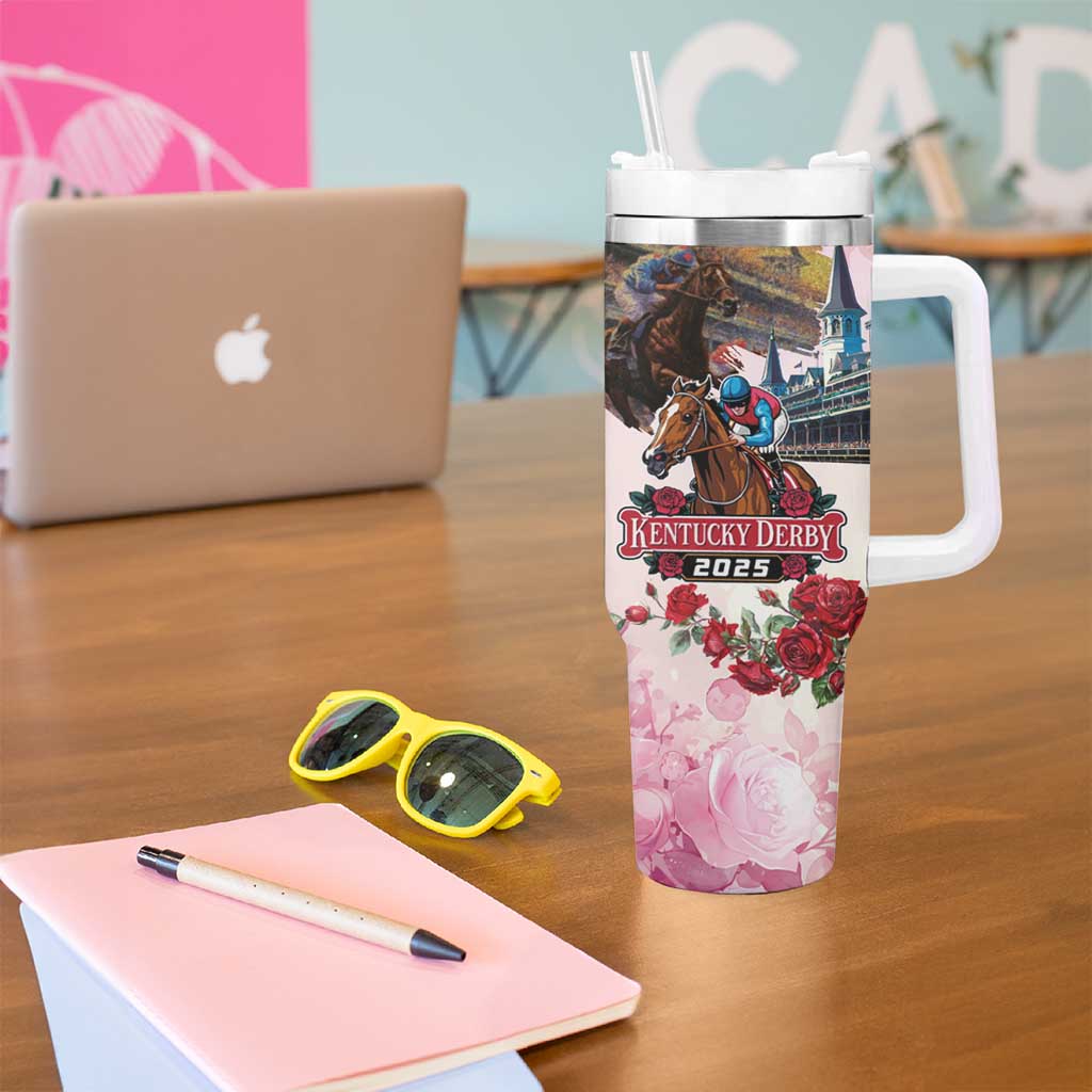 Kentucky Horses Racing 2025 Tumbler With Handle Churchill Downs The Race for the Roses