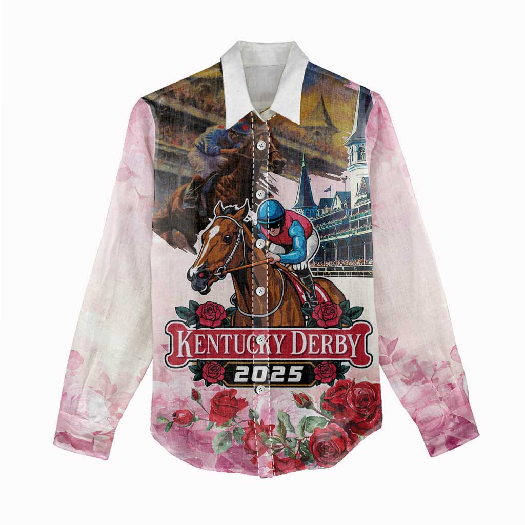 Kentucky Horses Racing 2025 Women Casual Shirt Churchill Downs The Race for the Roses