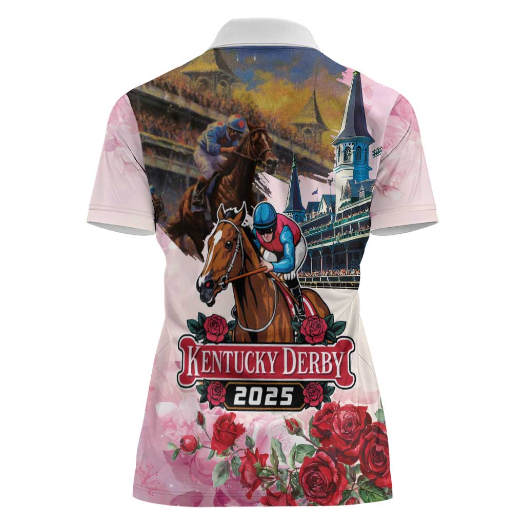 Kentucky Horses Racing 2025 Women Polo Shirt Churchill Downs The Race for the Roses