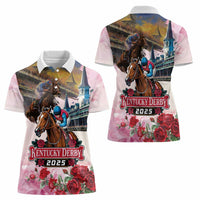 Kentucky Horses Racing 2025 Women Polo Shirt Churchill Downs The Race for the Roses