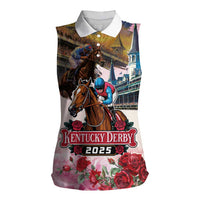 Kentucky Horses Racing 2025 Women Sleeveless Polo Shirt Churchill Downs The Race for the Roses