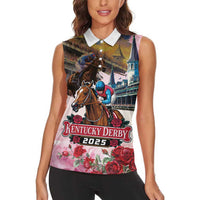 Kentucky Horses Racing 2025 Women Sleeveless Polo Shirt Churchill Downs The Race for the Roses