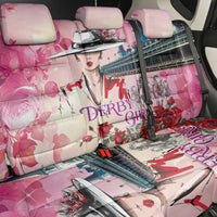 Kentucky Horses Racing Back Car Seat Cover Churchill Downs Derby Girl Watercolor Style