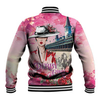 Kentucky Horses Racing Baseball Jacket Churchill Downs Derby Girl Watercolor Style