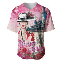 Kentucky Horses Racing Baseball Jersey Churchill Downs Derby Girl Watercolor Style