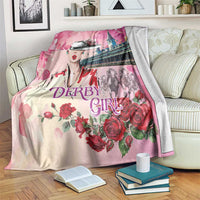 Kentucky Horses Racing Blanket Churchill Downs Derby Girl Watercolor Style
