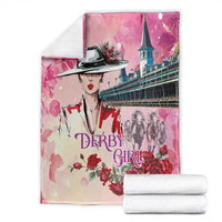 Kentucky Horses Racing Blanket Churchill Downs Derby Girl Watercolor Style