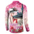Kentucky Horses Racing Button Sweatshirt Churchill Downs Derby Girl Watercolor Style